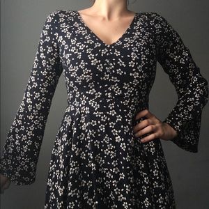Long sleeve navy dress